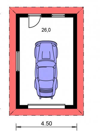 Spiegelverkehrter Entwurf | Grundriss des Erdgeschosses - GARÁŽ 3